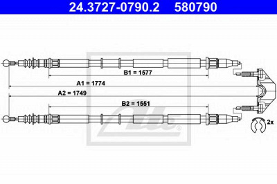 ATE 24372707902 -  Трос, стояночная тормозная система