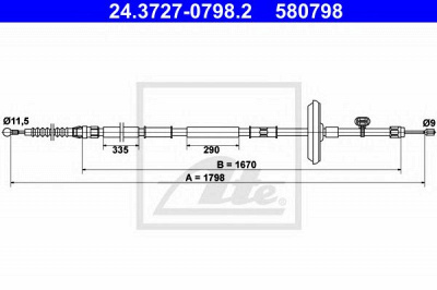 ATE 24372707982 -  Трос, стояночная тормозная система