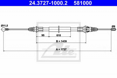 ATE 24372710002 -  Трос, стояночная тормозная система