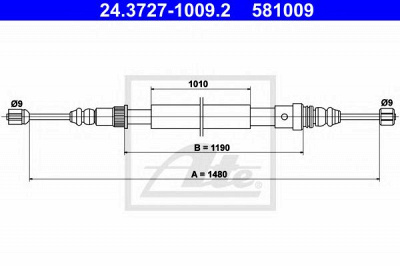 ATE 24372710092 -  Трос, стояночная тормозная система