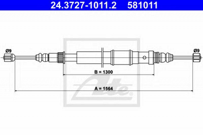 ATE 24372710112 -  Трос, стояночная тормозная система