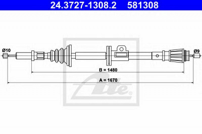 ATE 24372713082 -  Трос, стояночная тормозная система