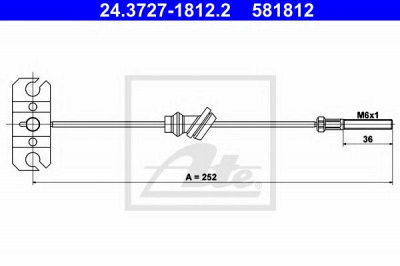 ATE 24372718122 -  Трос, стояночная тормозная система