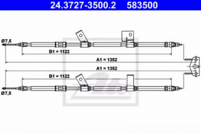 ATE 24372735002 -  Трос, стояночная тормозная система