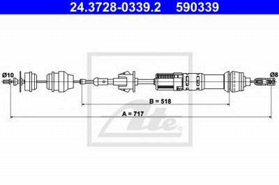ATE 24372803392 -  Трос, управление сцеплением