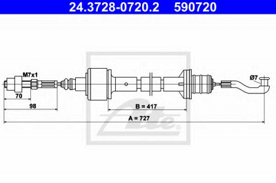 ATE 24372807202 -  Трос, управление сцеплением