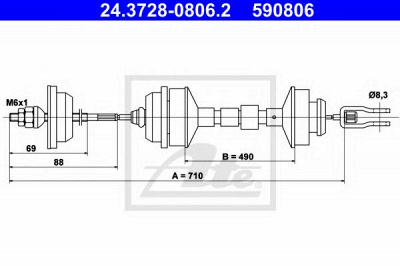 ATE 24372808062 -  Трос, управление сцеплением
