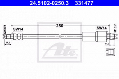 ATE 24510202503 -  Тормозной шланг