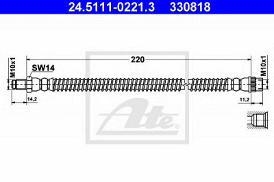 ATE 24511102213 -  Тормозной шланг