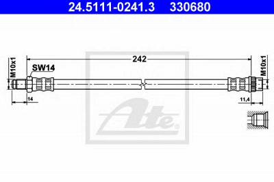 ATE 24511102413 -  Тормозной шланг