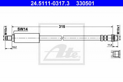 ATE 24511103173 -  Тормозной шланг