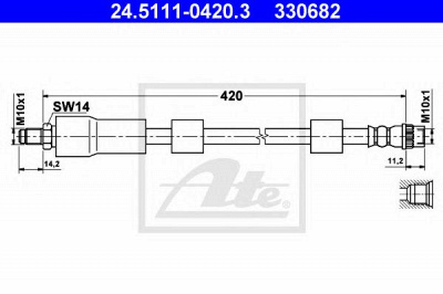 ATE 24511104203 -  Тормозной шланг