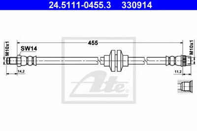 ATE 24511104553 -  Тормозной шланг