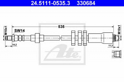 ATE 24511105353 -  Тормозной шланг