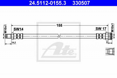 ATE 24511201553 -  Тормозной шланг
