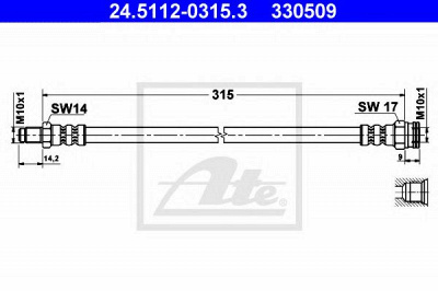 ATE 24511203153 -  Тормозной шланг
