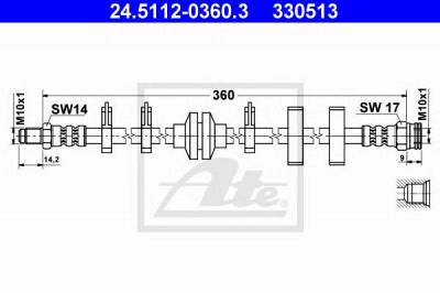 ATE 24511203603 -  Тормозной шланг