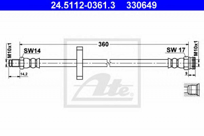 ATE 24511203613 -  Тормозной шланг