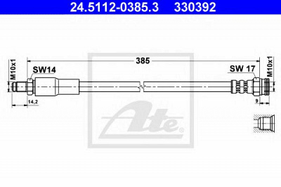 ATE 24511203853 -  Тормозной шланг