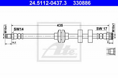 ATE 24511204373 -  Тормозной шланг