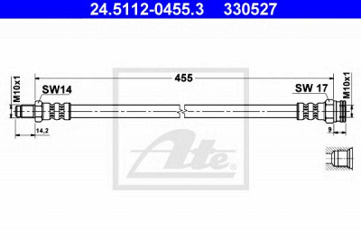ATE 24511204553 -  Тормозной шланг