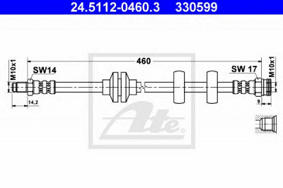 ATE 24511204603 -  Тормозной шланг