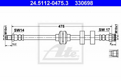 ATE 24511204753 -  Тормозной шланг