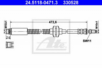 ATE 24511804713 -  Тормозной шланг