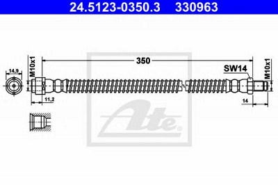 ATE 24512303503 -  Тормозной шланг