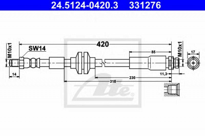 ATE 24512404203 -  Тормозной шланг