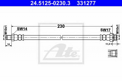 ATE 24512502303 -  Тормозной шланг