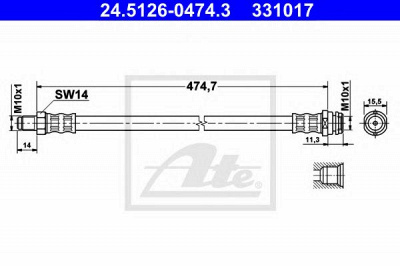 ATE 24512604743 -  Тормозной шланг