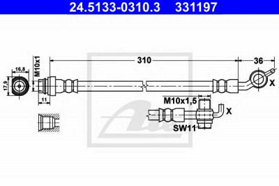 ATE 24513303103 -  Тормозной шланг
