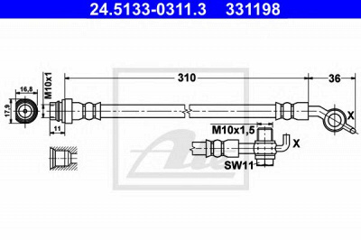 ATE 24513303113 -  Тормозной шланг