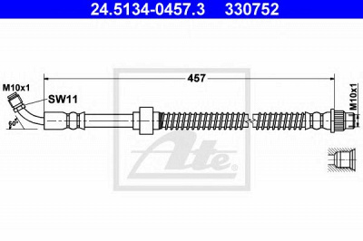 ATE 24513404573 -  Тормозной шланг