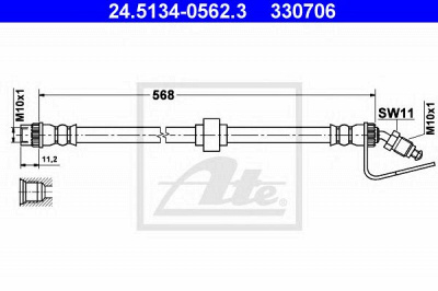 ATE 24513405623 -  Тормозной шланг