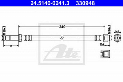 ATE 24514002413 -  Тормозной шланг