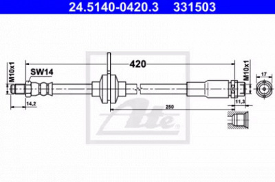 ATE 24514004203 -  Тормозной шланг