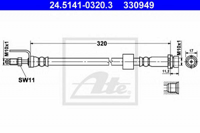 ATE 24514103203 -  Тормозной шланг