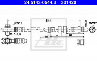ATE 24514305443 -  Тормозной шланг