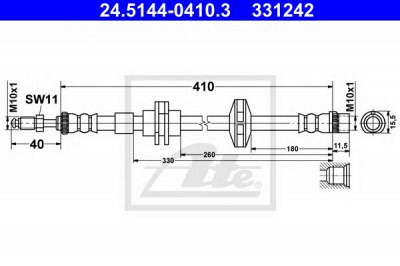 ATE 24514404103 -  Тормозной шланг