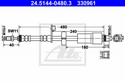 ATE 24514404803 -  Тормозной шланг