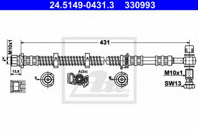 ATE 24514904313 -  Тормозной шланг