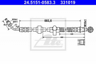 ATE 24515105833 -  Тормозной шланг