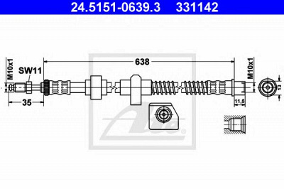 ATE 24515106393 -  Тормозной шланг