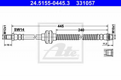 ATE 24515504453 -  Тормозной шланг