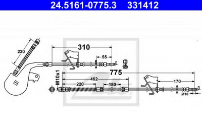 ATE 24516107753 -  Тормозной шланг