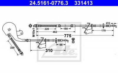 ATE 24516107763 -  Тормозной шланг
