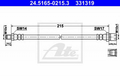 ATE 24516502153 -  Тормозной шланг