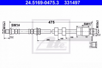 ATE 24516904753 -  Тормозной шланг
